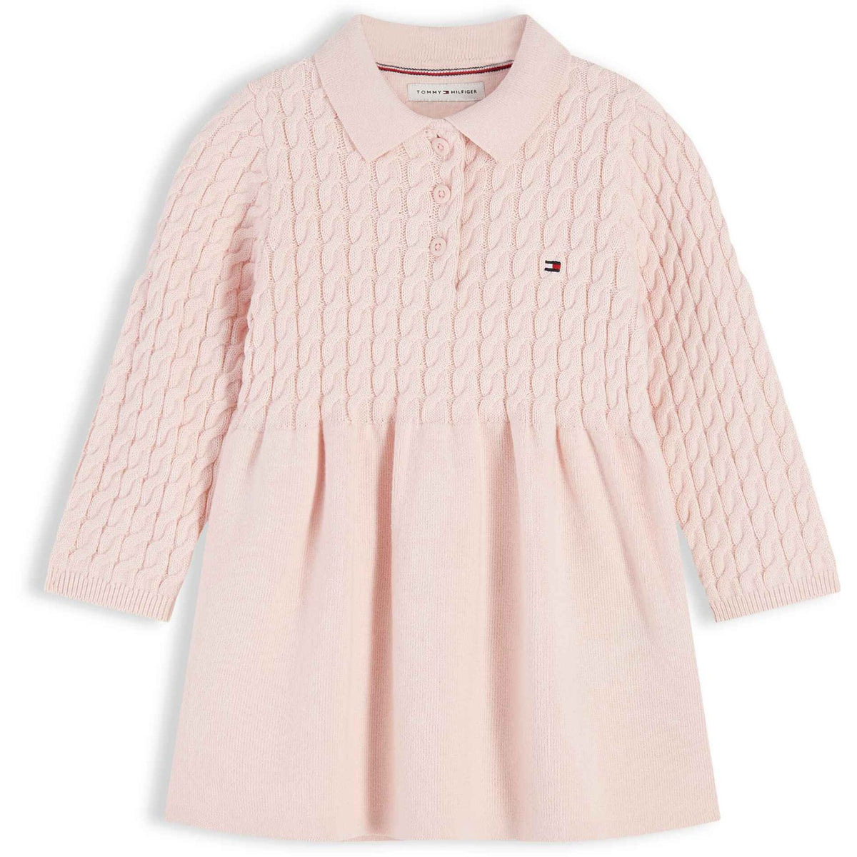 Tommy Hilfiger Whimsy Pink-Pink Sweater Cable Kjole Ls