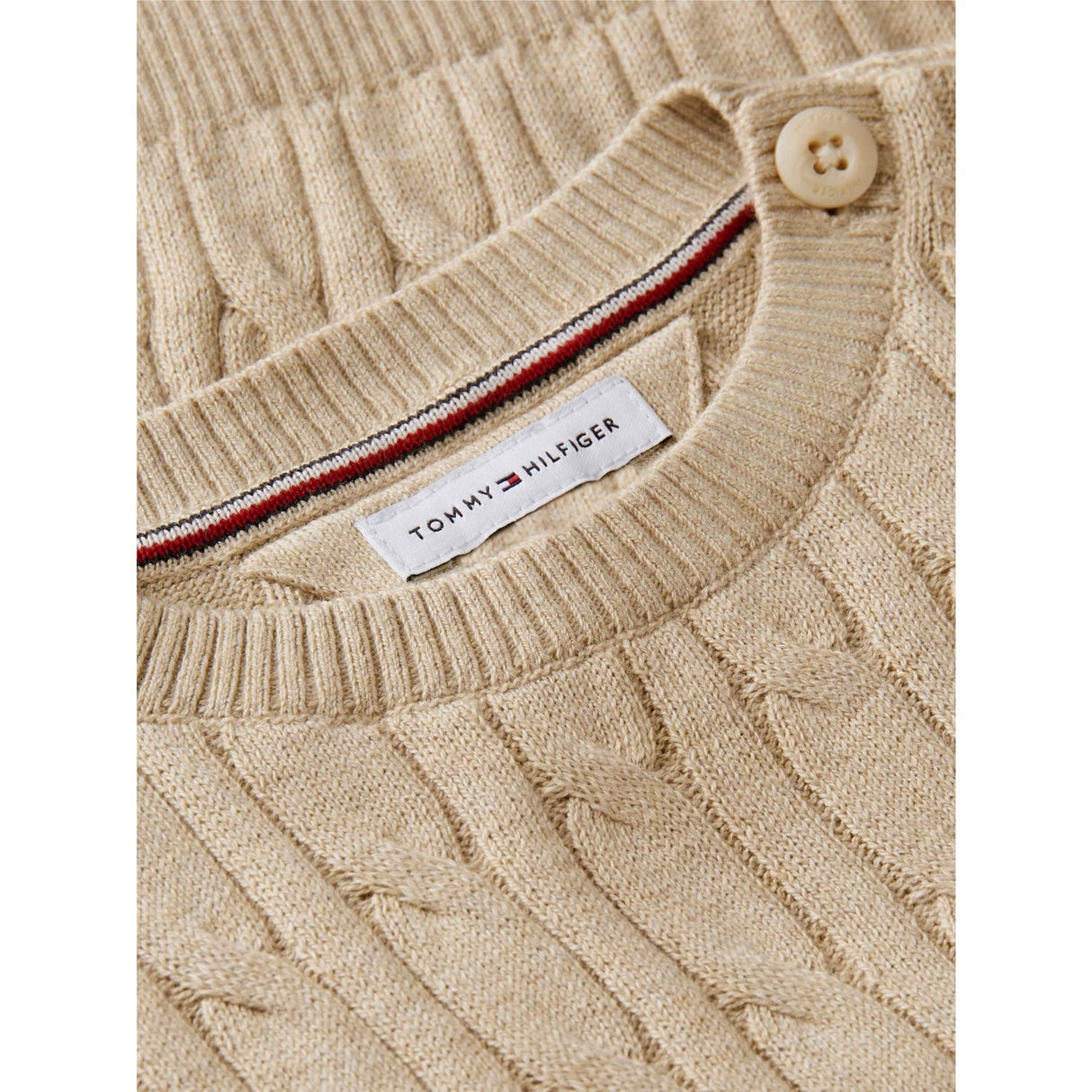 Tommy Hilfiger Gentle Gold Heather-Beige Cable Sweater