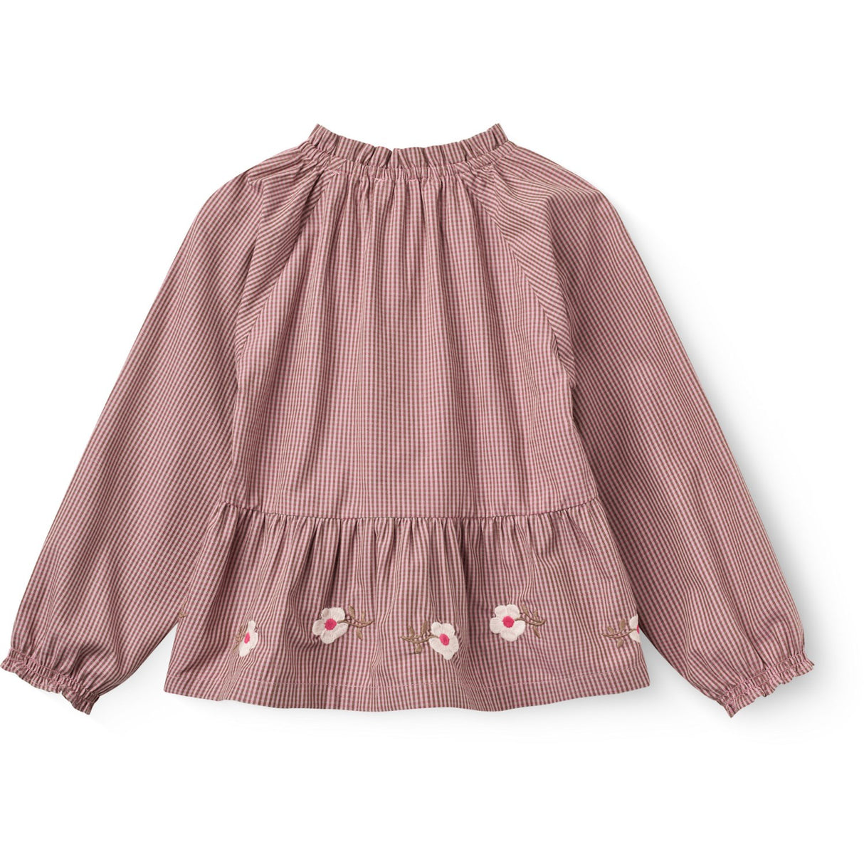 COPENHAGEN COLORS Winter Rose Check Comb. Bluse M/ Flower Embroidery