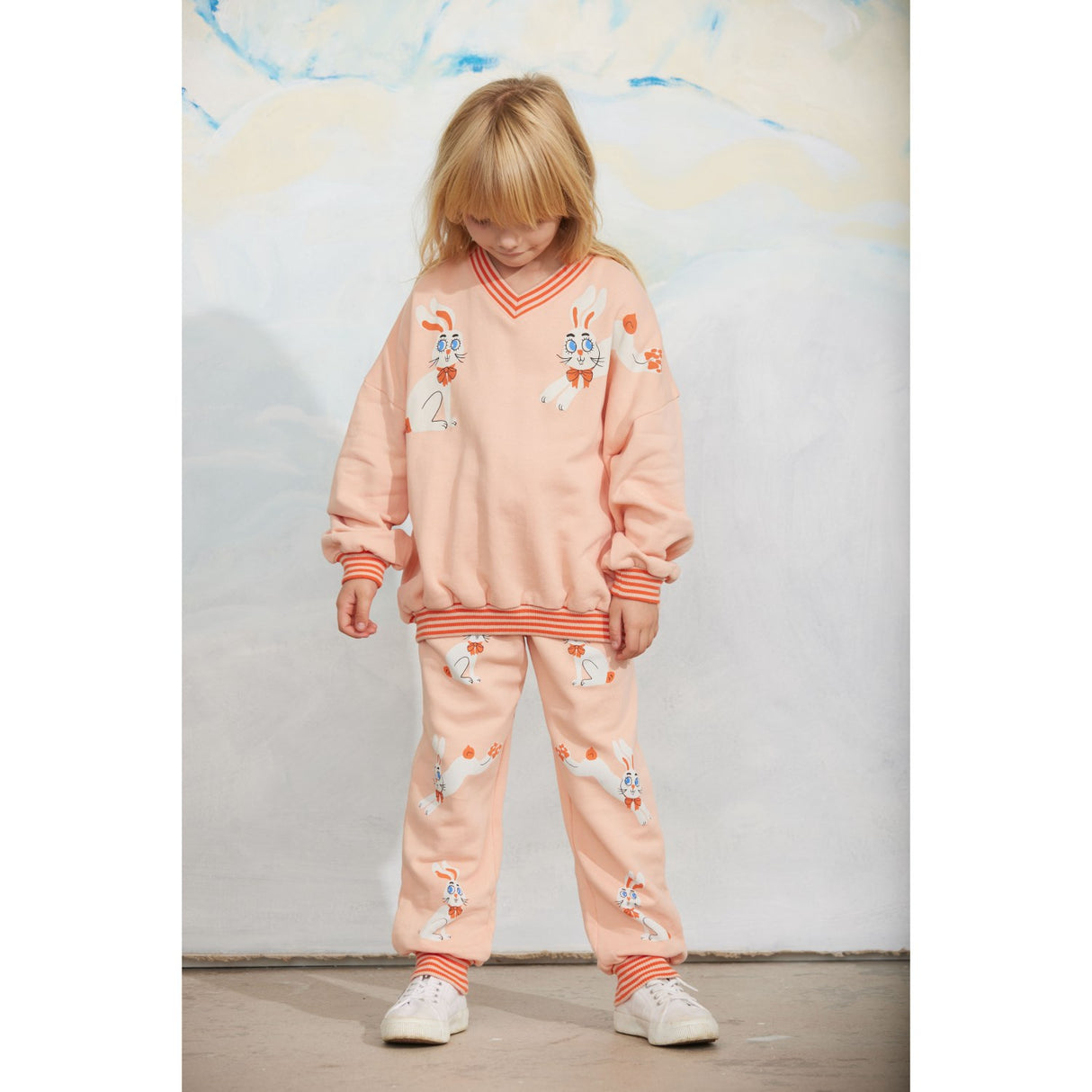 Mini Rodini Pink Rabbits Sp Sweatshirt