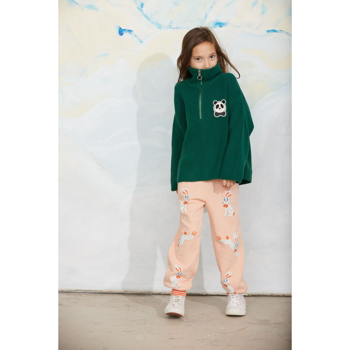 Mini Rodini Pink Rabbit Sp Cuffed Sweatpants