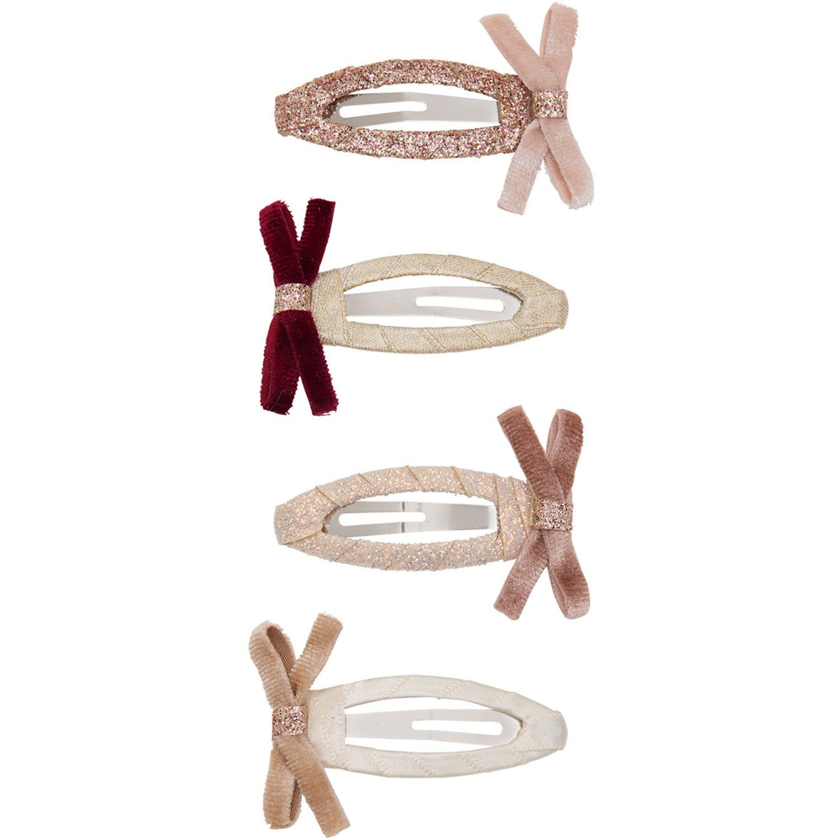 Mimi & Lula 4 Hårspænder - Skinny Velvet Bow