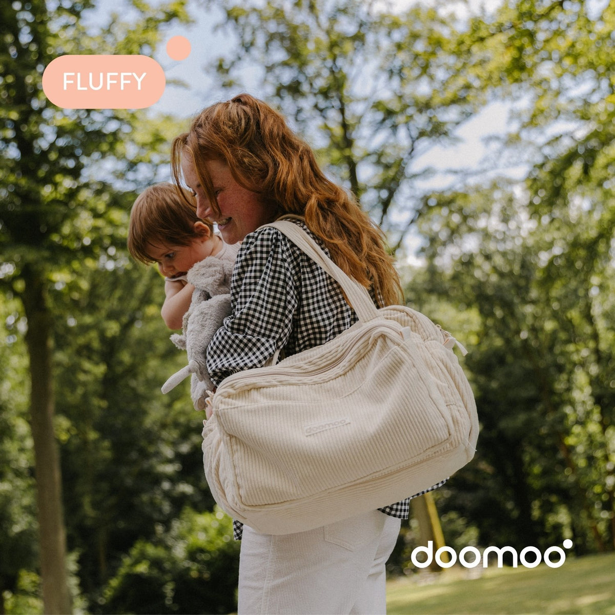 Doomoo Corduroy Sand Diaper Taske Med 8 Tilbehør
