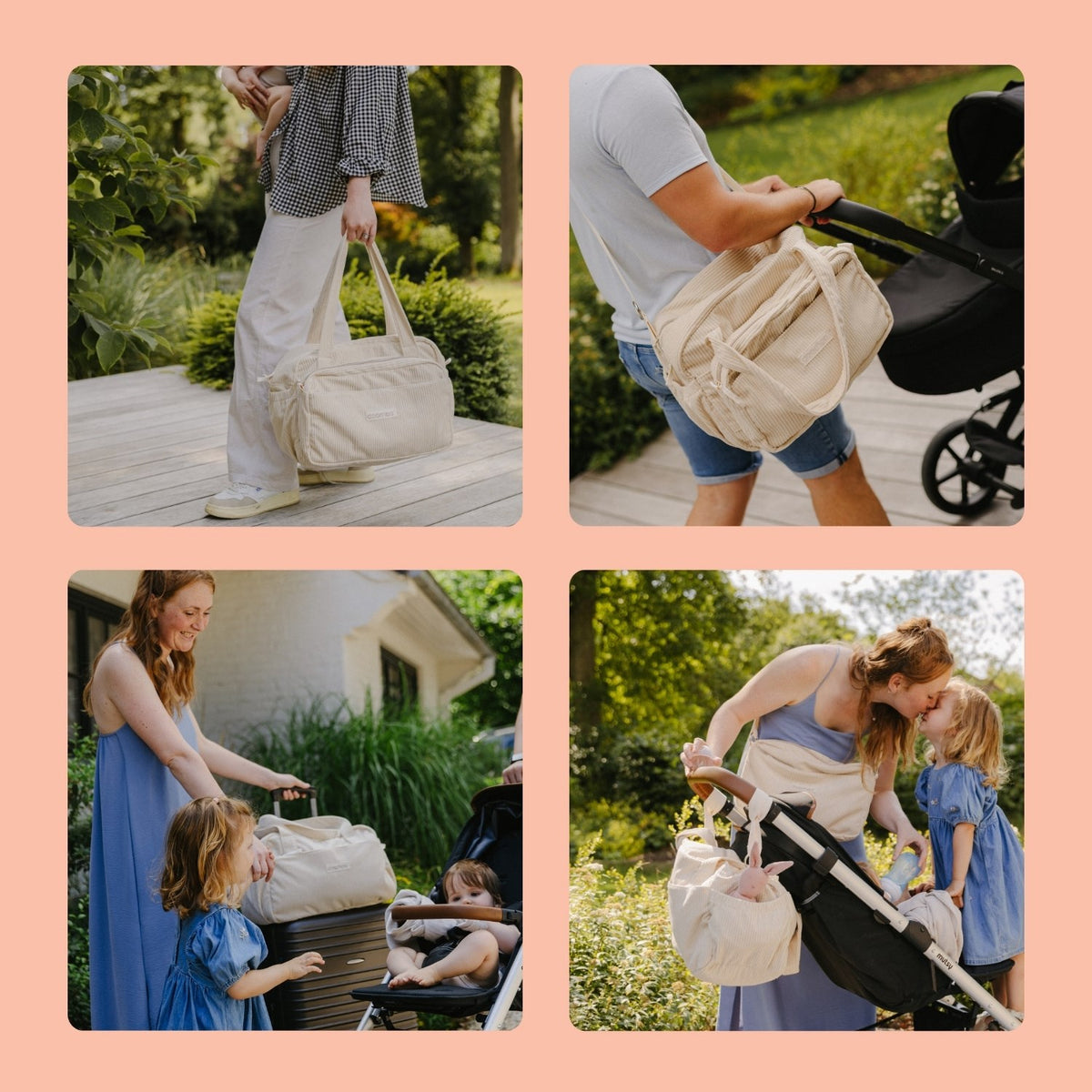 Doomoo Corduroy Sand Diaper Taske Med 8 Tilbehør