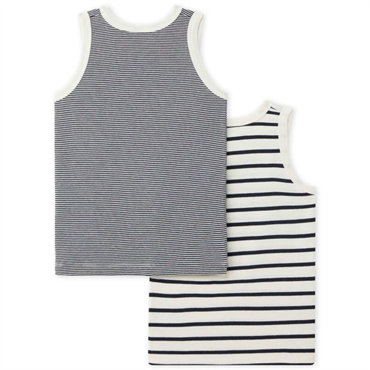 Petit Bateau Navy Stripe Undertrøje 2-Pak
