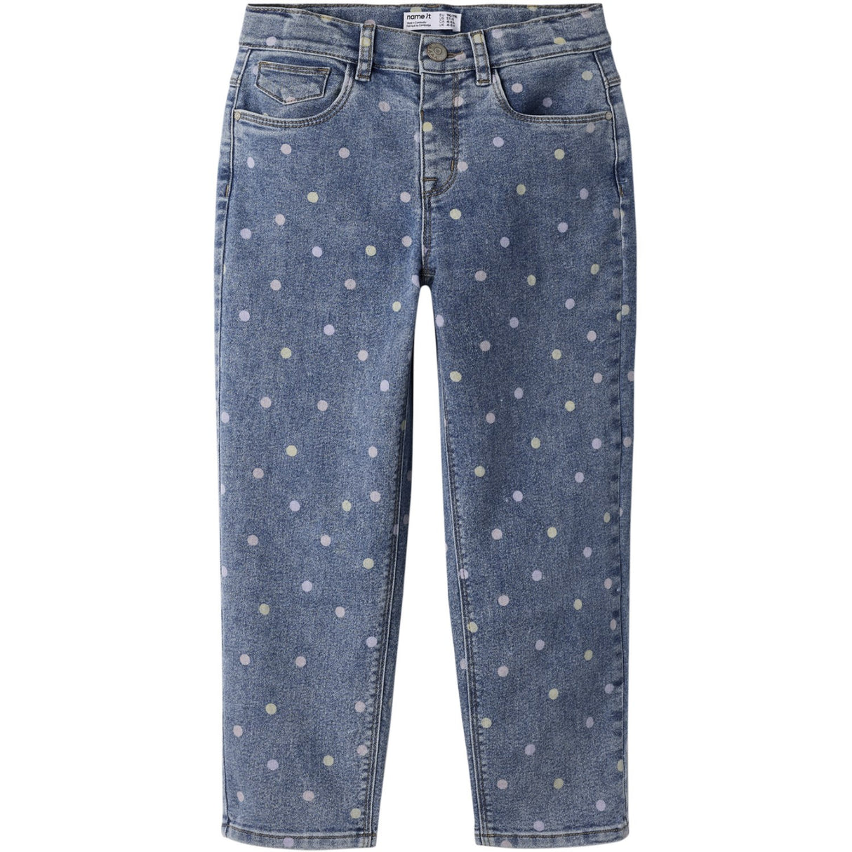 Name It Medium Blue Denim Dots Nmfpbella Mor Shaped Jeans 3555-Sz