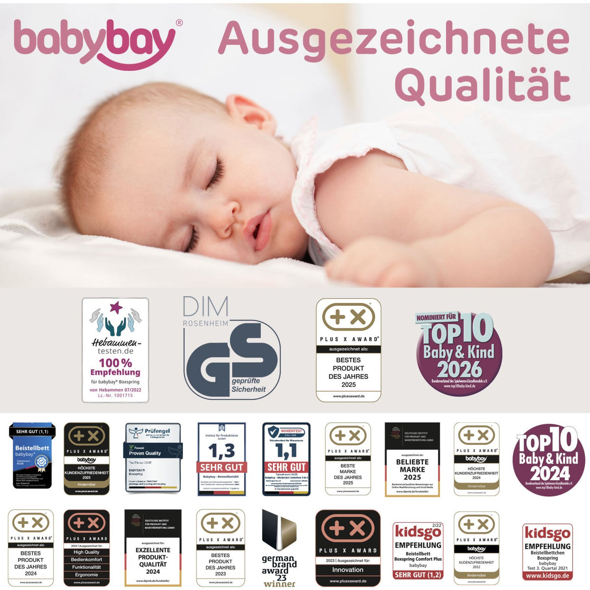 babybay® Madras MediTex® Intense AngelWave® 3D Til Model Boxspring XXL