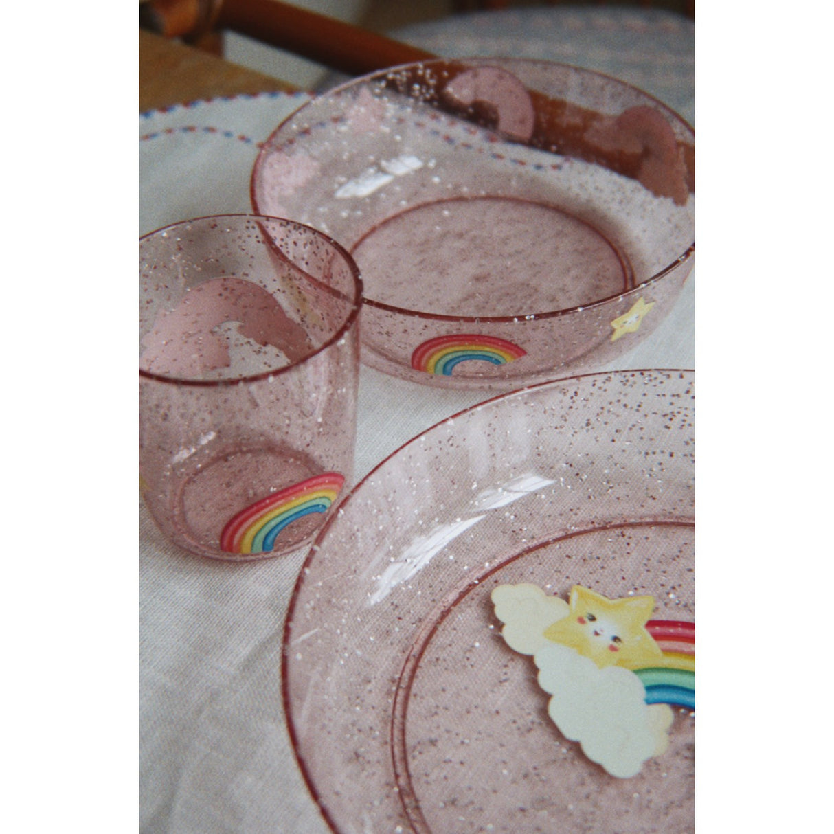 Konges Sløjd Rainbow Sparkly Dinner Sæt