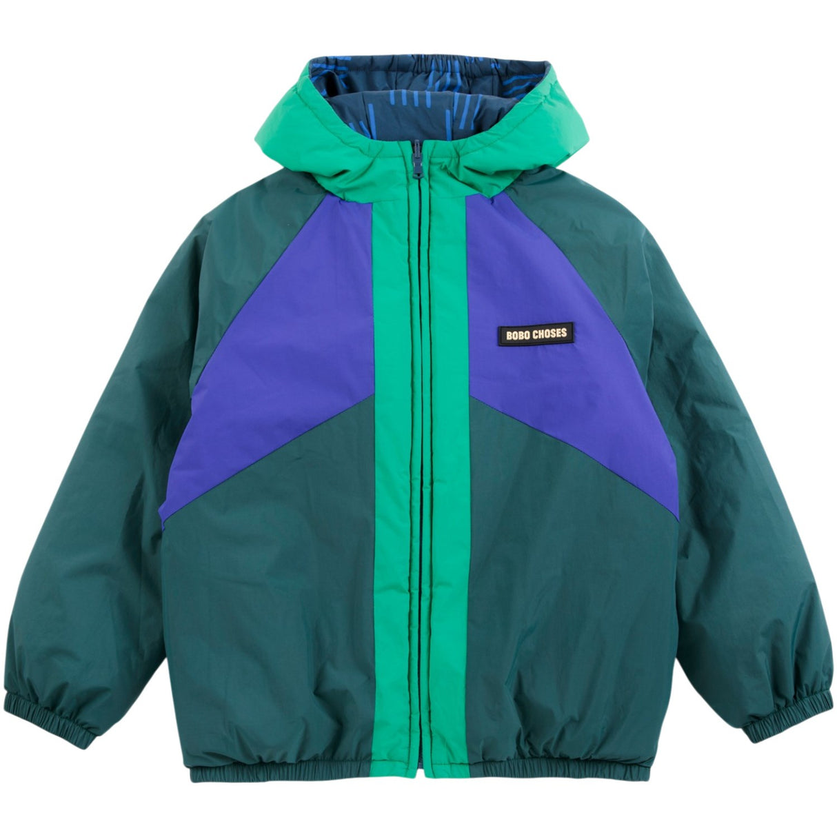 Bobo Choses Navy Blue Almost Moiré All Over Vendbar Anorak