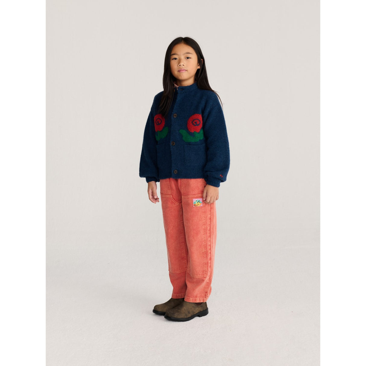 Bobo Choses Midnight Blue Stamp Bloom Cardigan