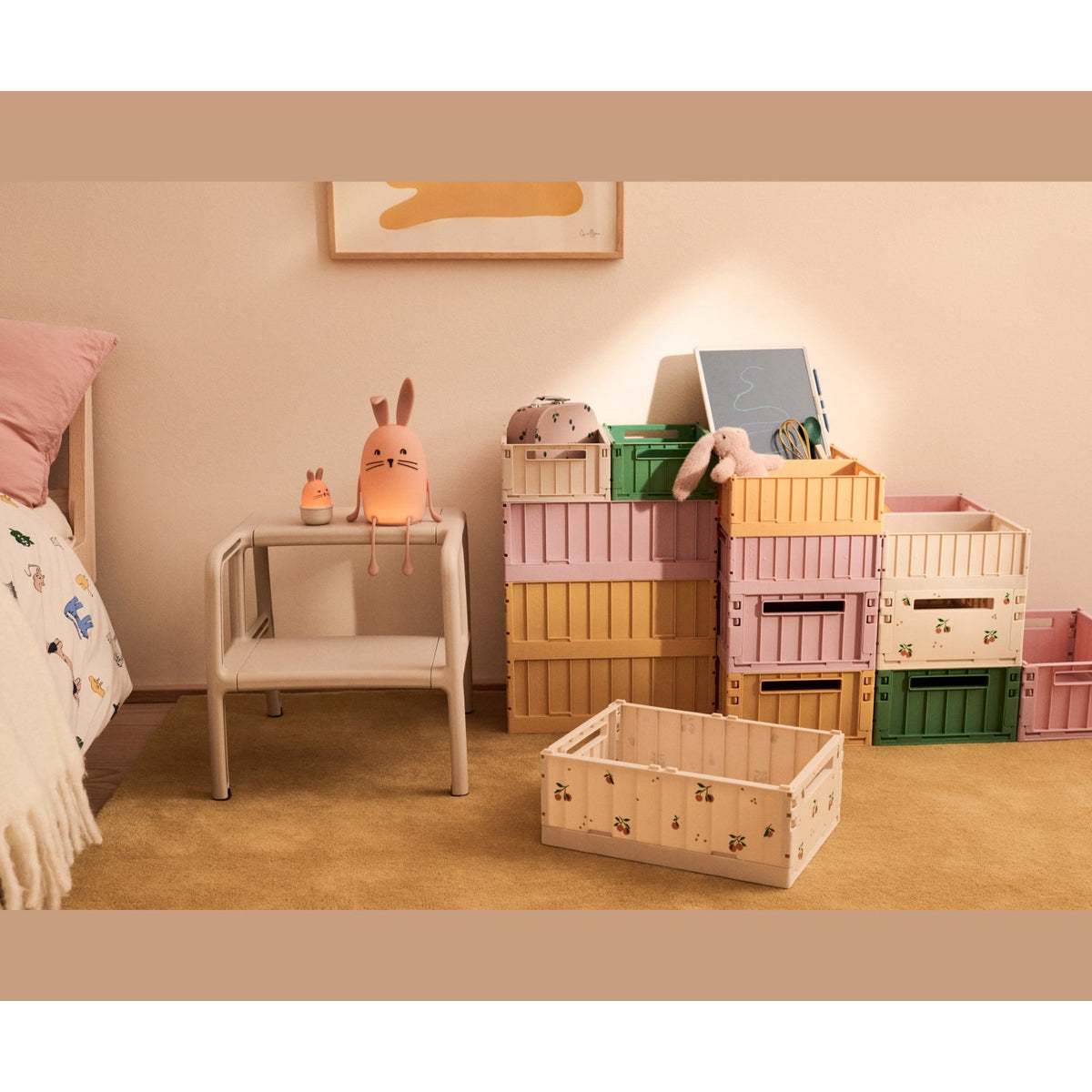 LIEWOOD Peach / Sea Shell Weston Printed Opbevaring Æske M 2-pack