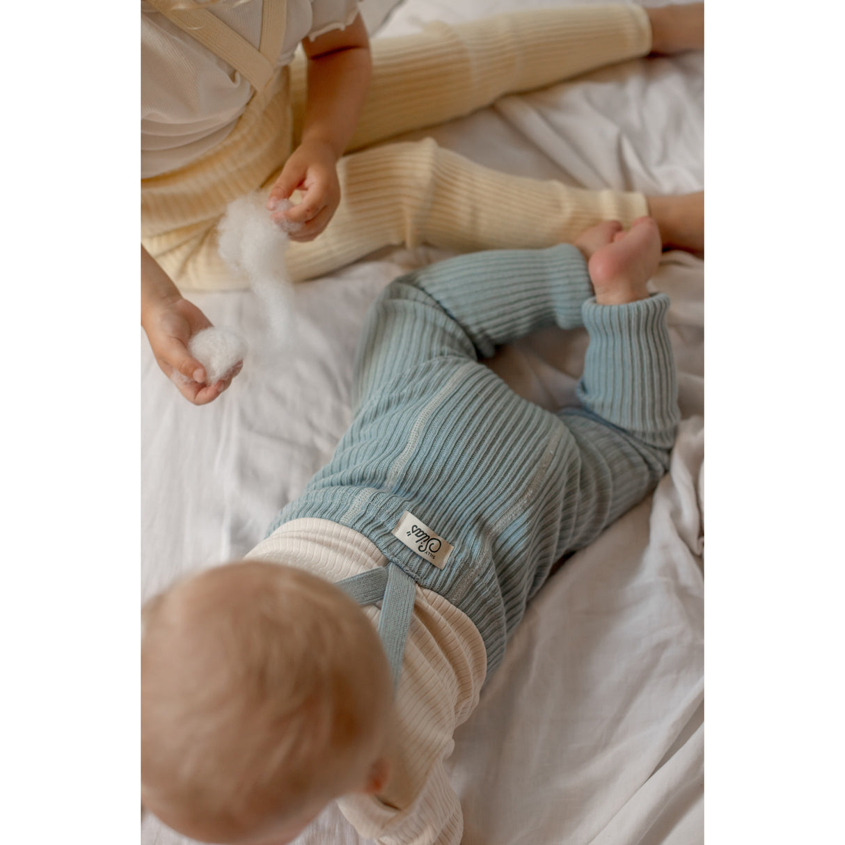Silly Silas Hippy Footless Strømpebukser Med Braces Misty Blue