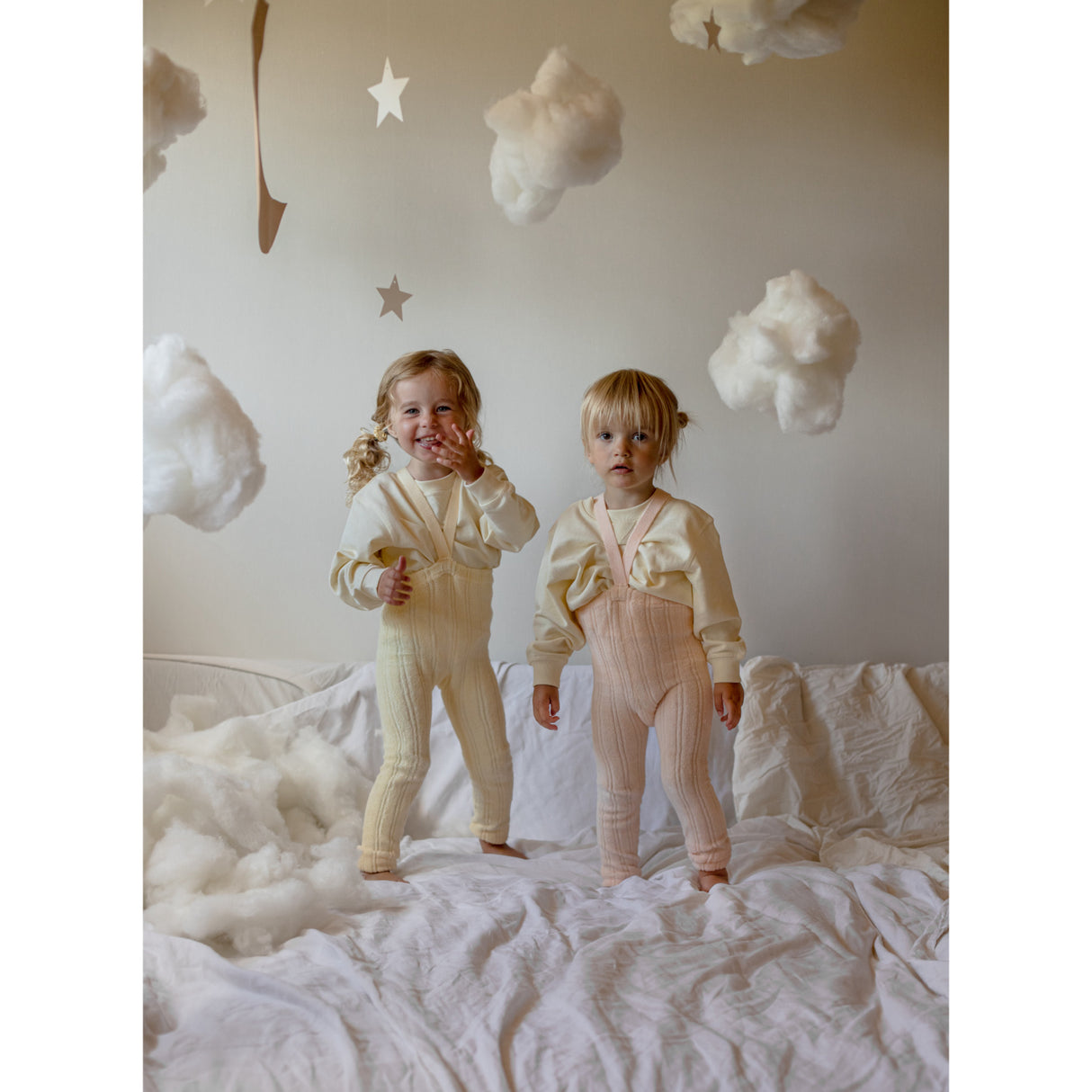 Silly Silas Granny Bamse Strømpebukser Med Braces Silky Peach