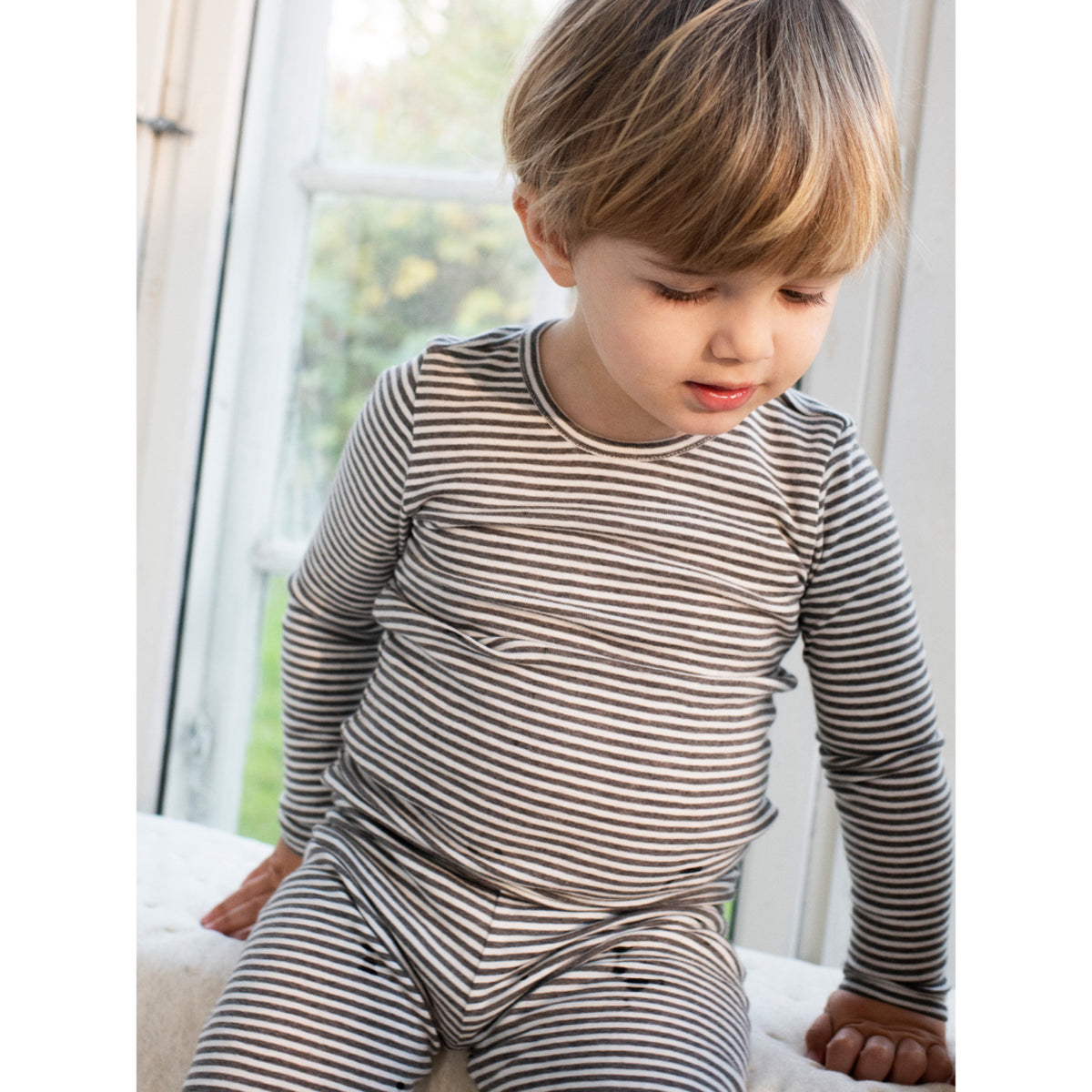 Serendipity Soil/Offwhite Stripe Leggings.