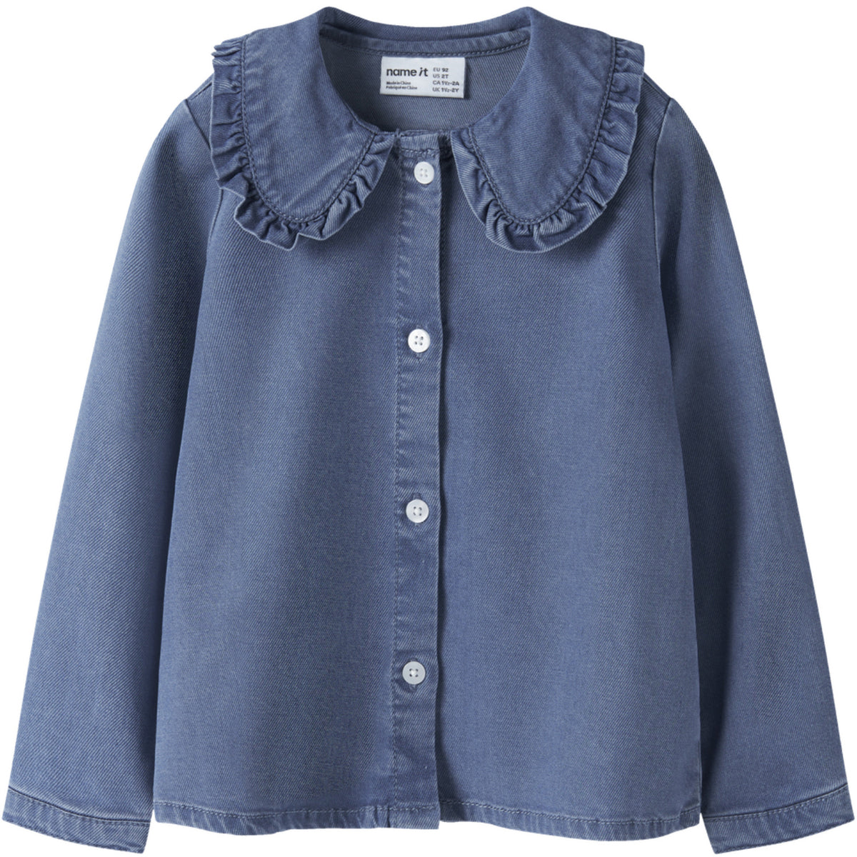 Name It Medium Blue Denim Nmfluna Ls Dnm Skjorte 4468-Yb
