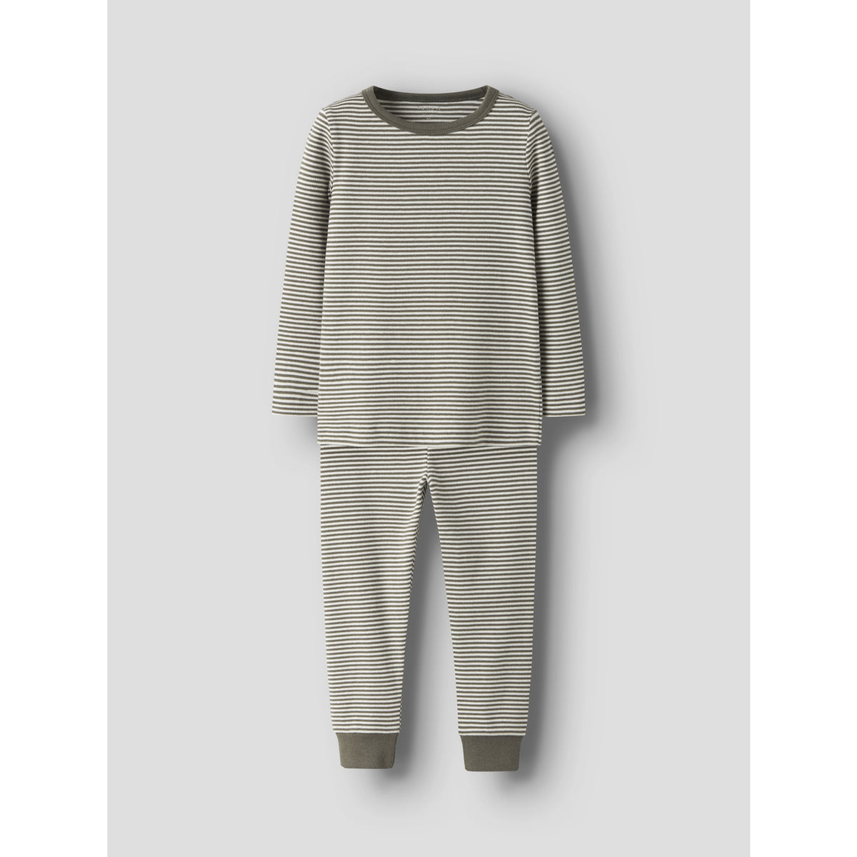 Name It Dusty Olive Y/D Dusty Olive / Jet Stream Nmnnightset Stripe Rib Noos