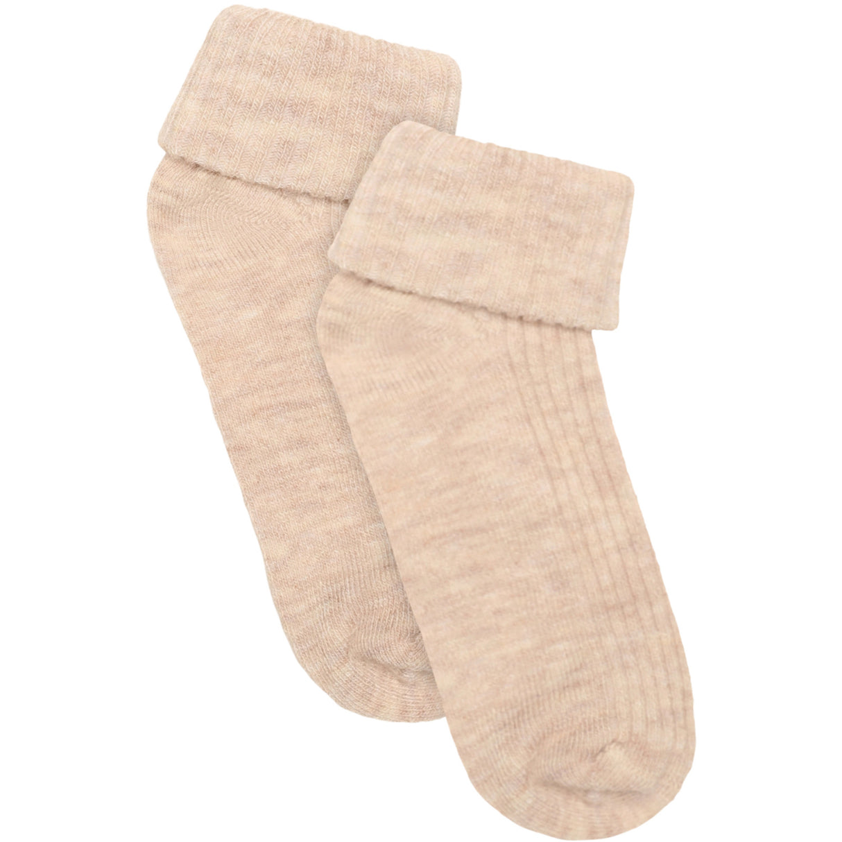 Minymo Sheer Bliss Melange Baby 2X2 Rib Uld Strømper 2-Pak