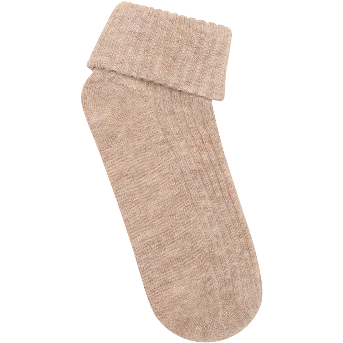 Minymo Silver Mink Melange Baby 2X2 Rib Uld Strømper 2-Pak