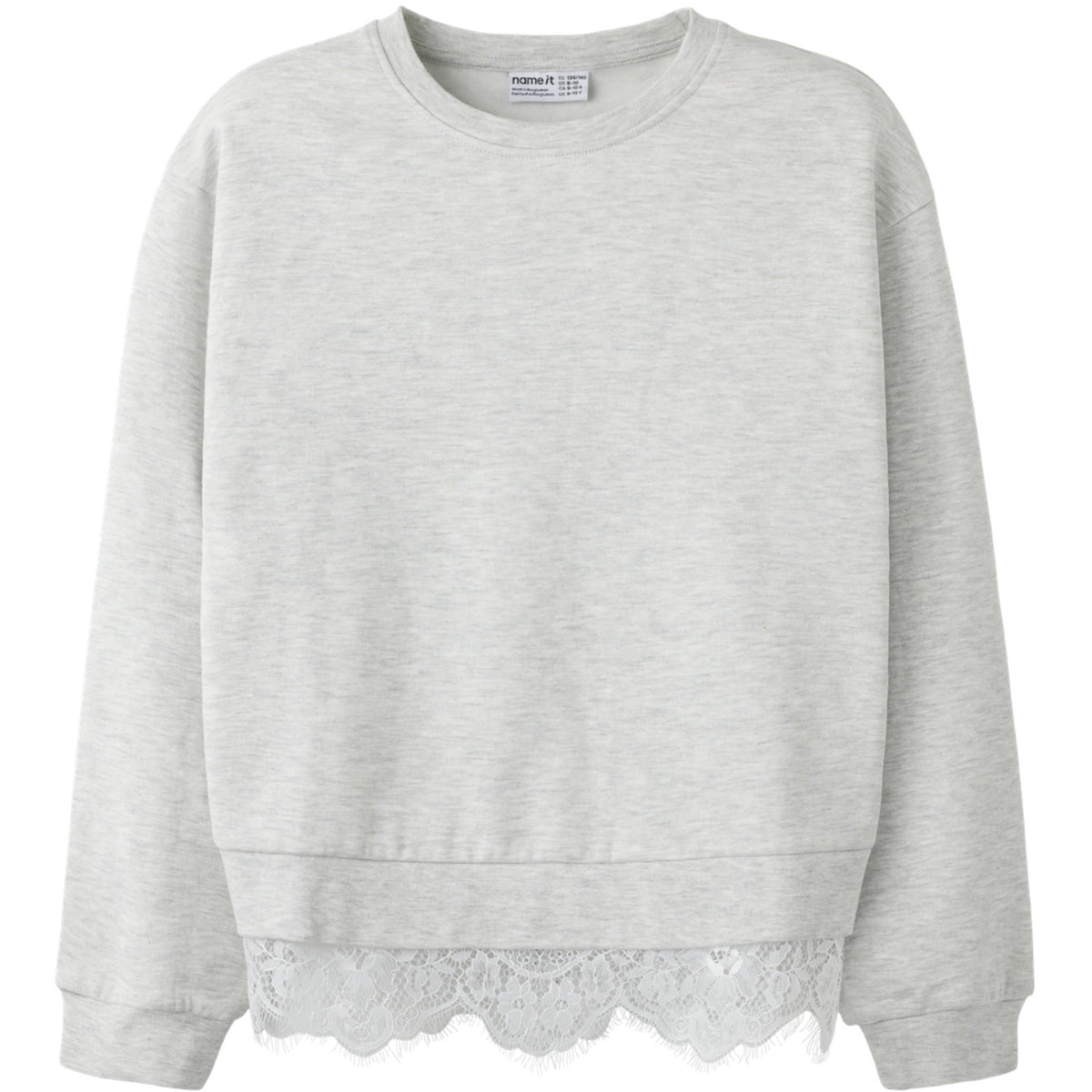 Name It Light Grey Melange Nkfrolinea Ls Nreg Swe Bru