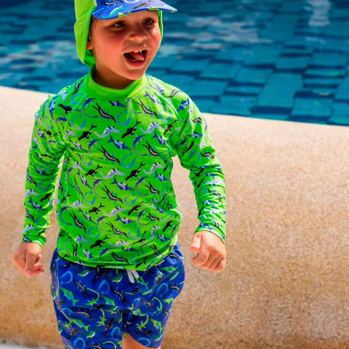 BECO Blå Shorts Ocean Dinos