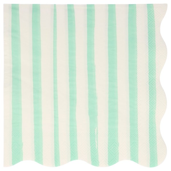 Meri Meri Stripe Mint Servietter Large