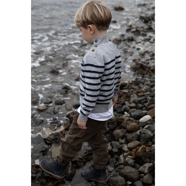 HOLMM Oxford Stripe Opal Cashmere Strik Pullover