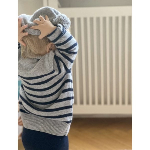 HOLMM Oxford Stripe Opal Cashmere Strik Pullover