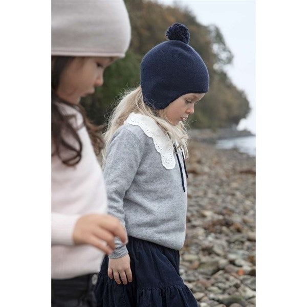 HOLMM Navy Pom Pom Cashmere Strik Hue