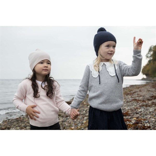 HOLMM Navy Pom Pom Cashmere Strik Hue