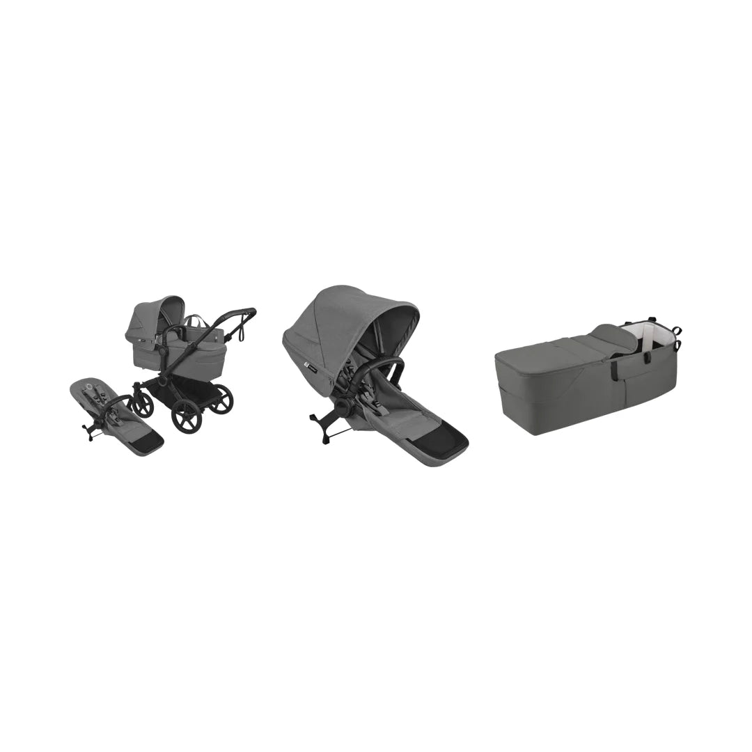 Bugaboo Donkey 6 Tvillingevogn Moon Grey Bundle