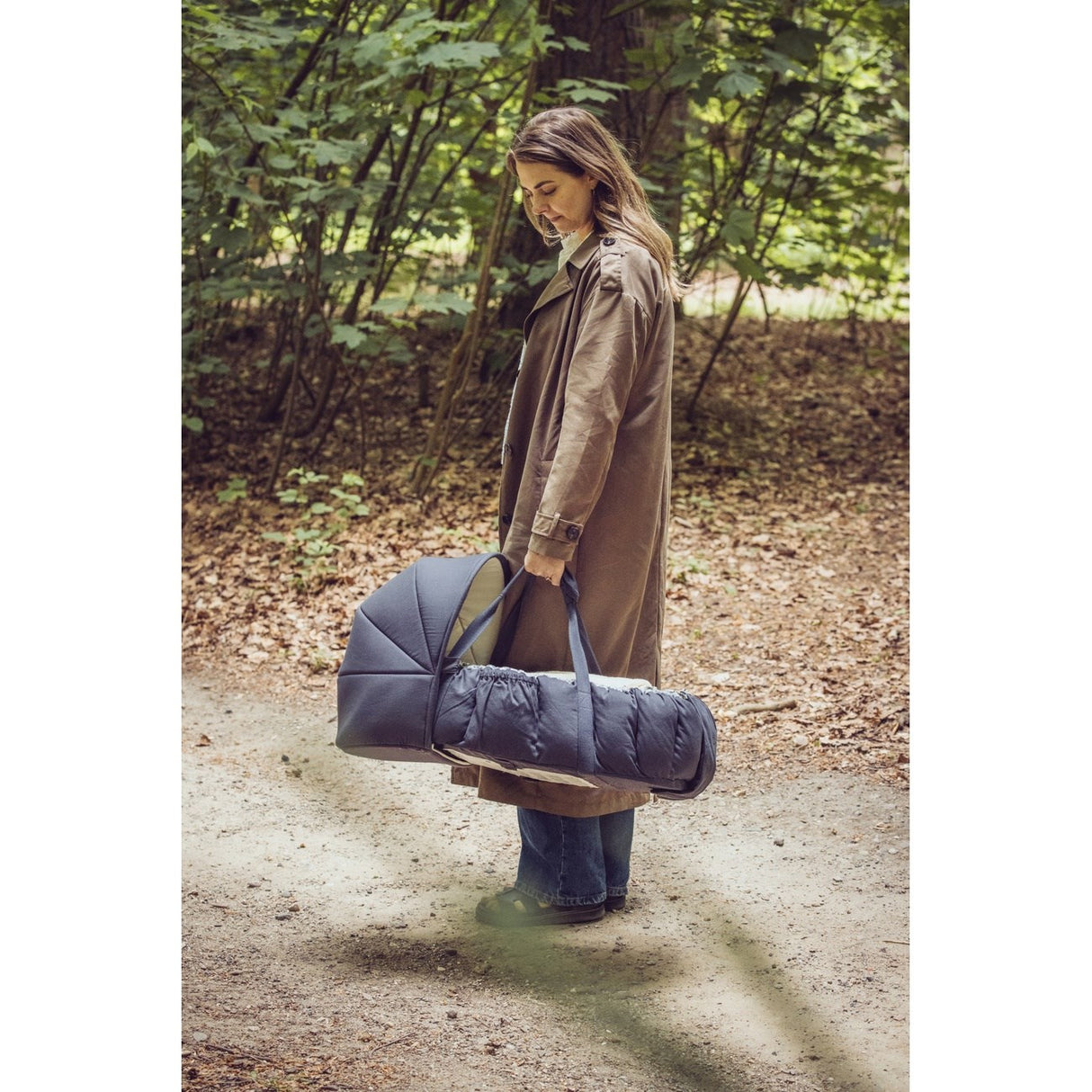 Sebra Blue Olive Hætte Til 3-In-1 Baby Nest