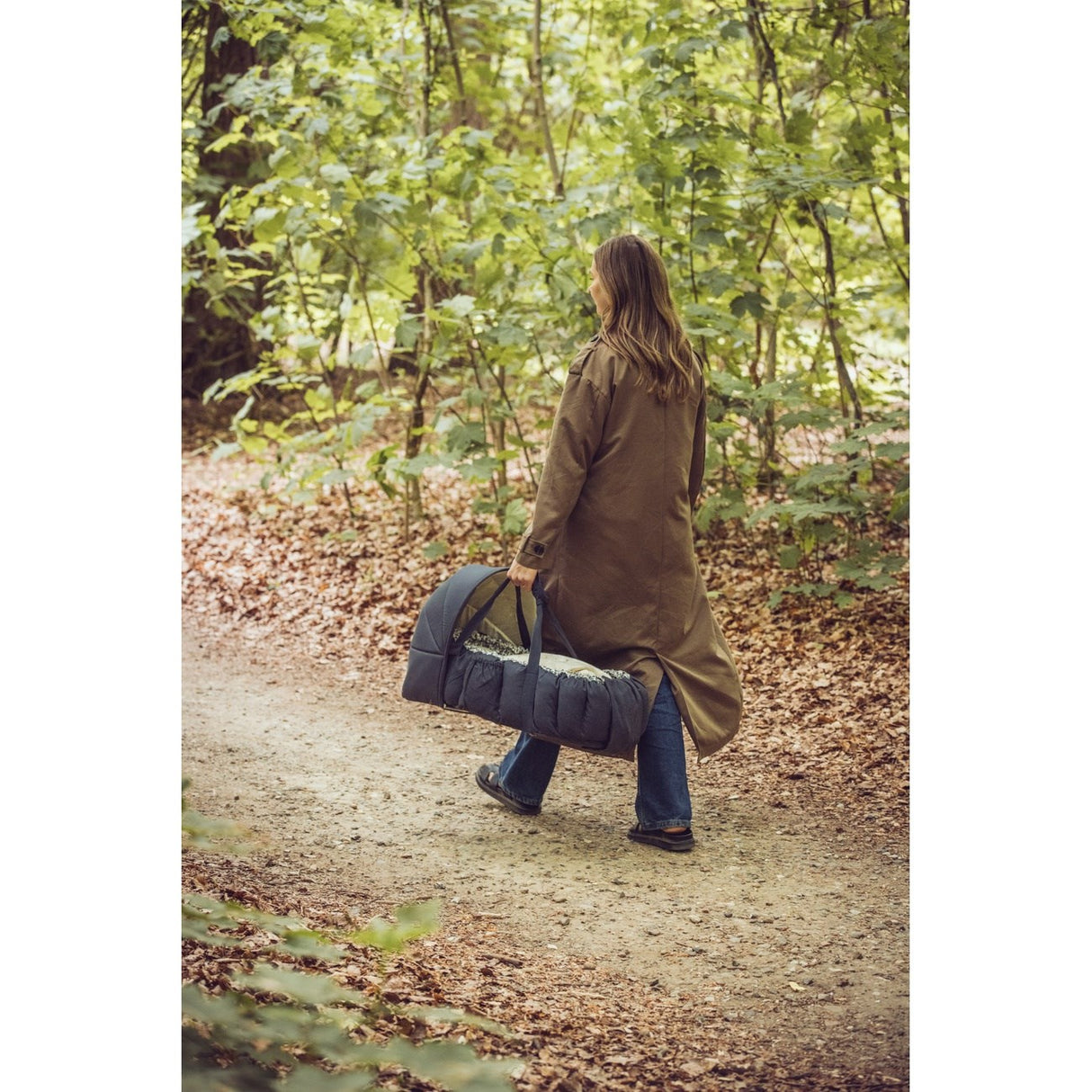 Sebra Blue Olive Hætte Til 3-In-1 Baby Nest