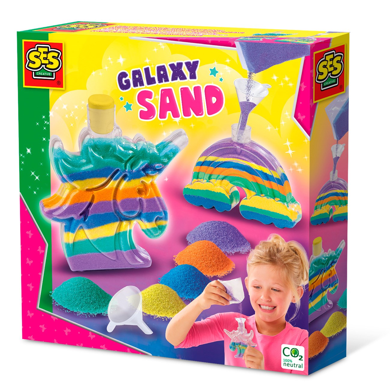 SES Creative Sandkunst - Galaxy - Enhjørning Og Regnbue