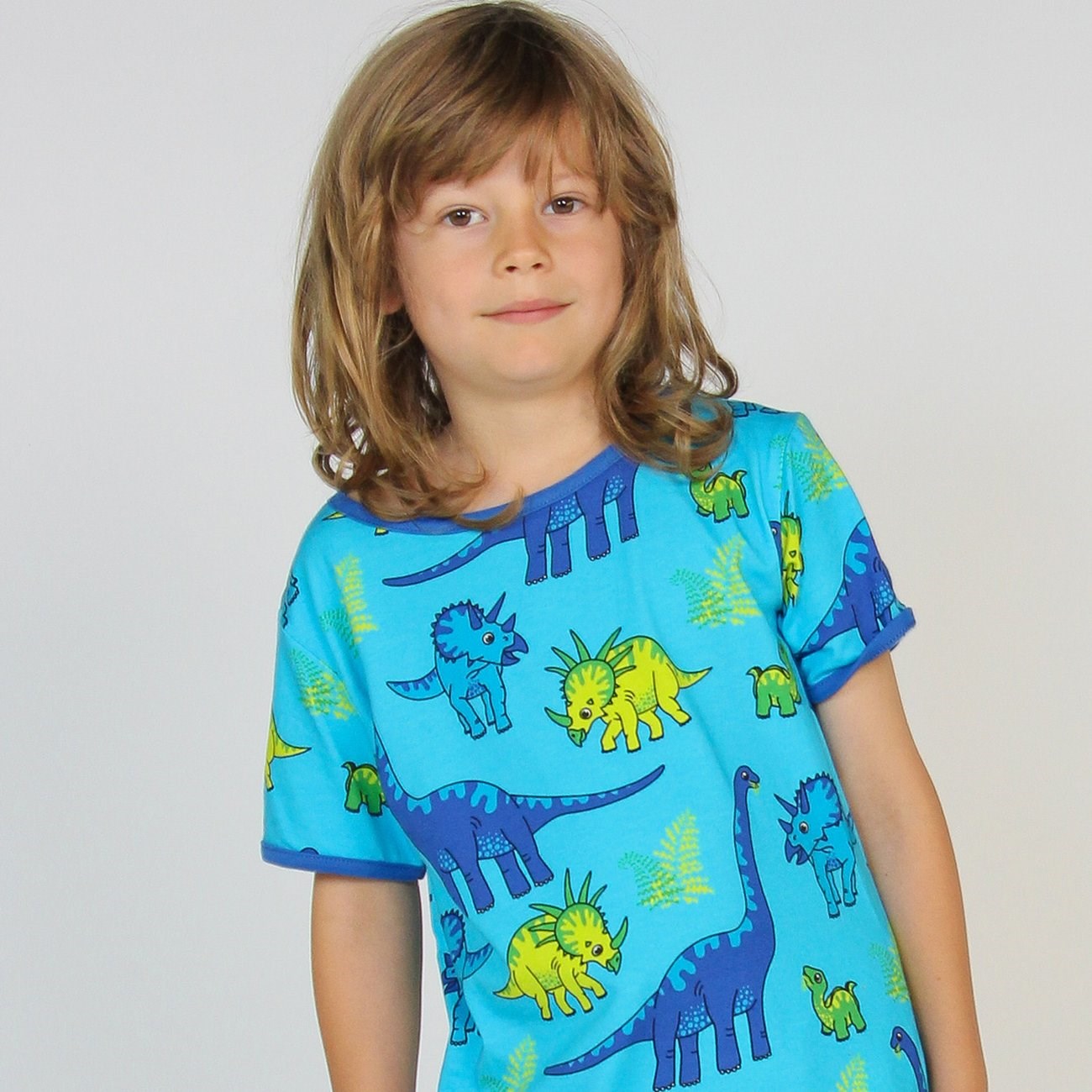 Småfolk Blue Atoll T-Shirt Med Dinosaur 2