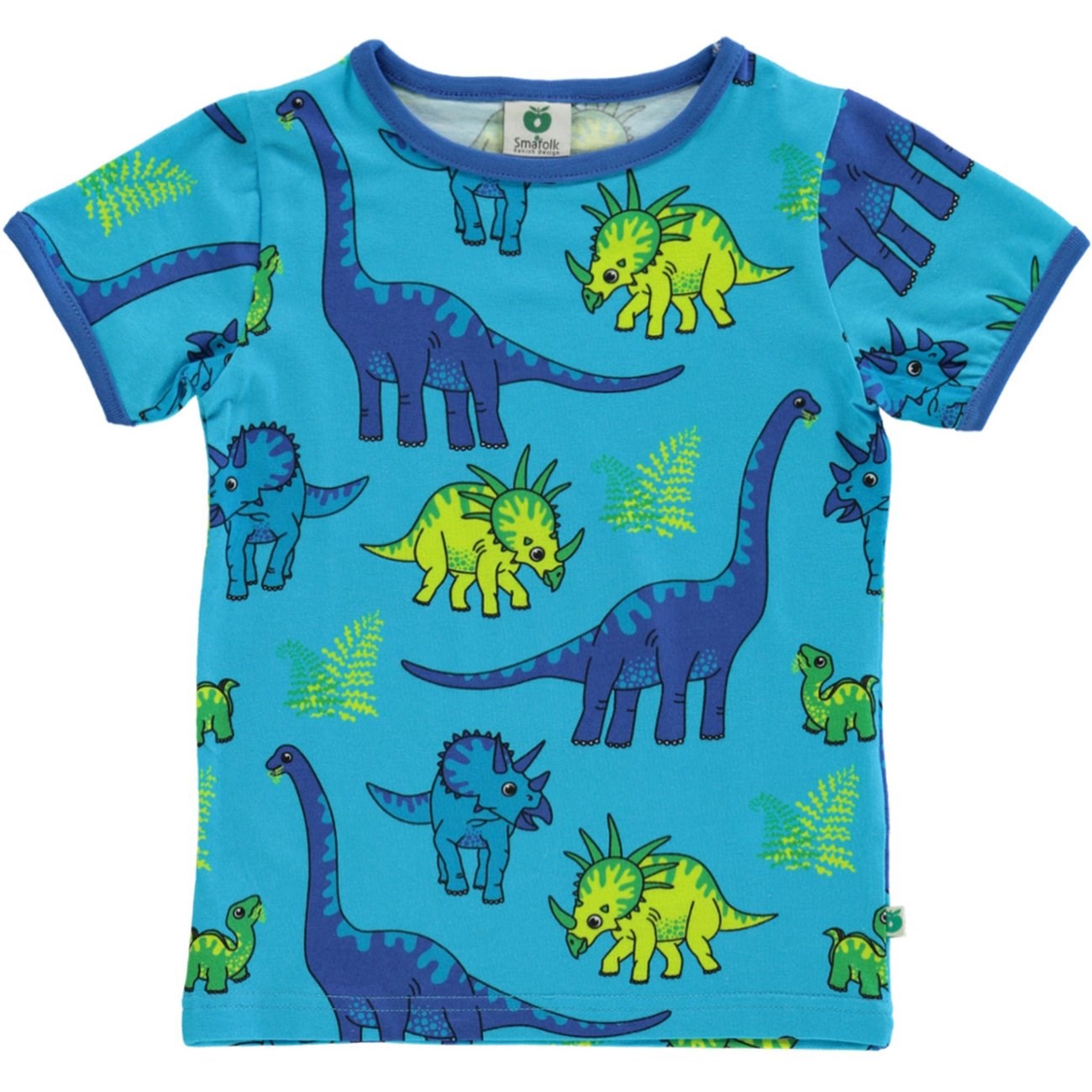 Småfolk Blue Atoll T-Shirt Med Dinosaur