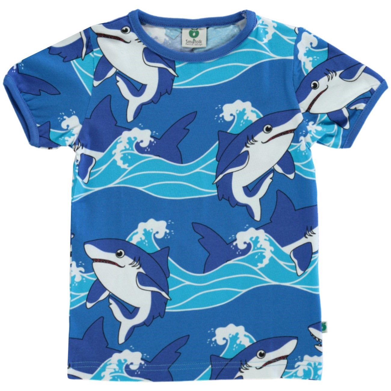 Småfolk Brilliant Blue T-Shirt Med Hajer