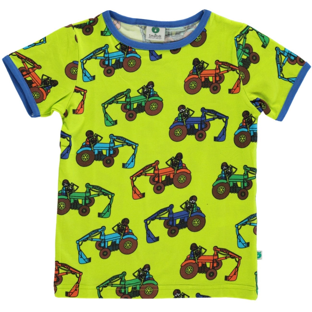 Småfolk Bright Green T-Shirt Med Traktorer