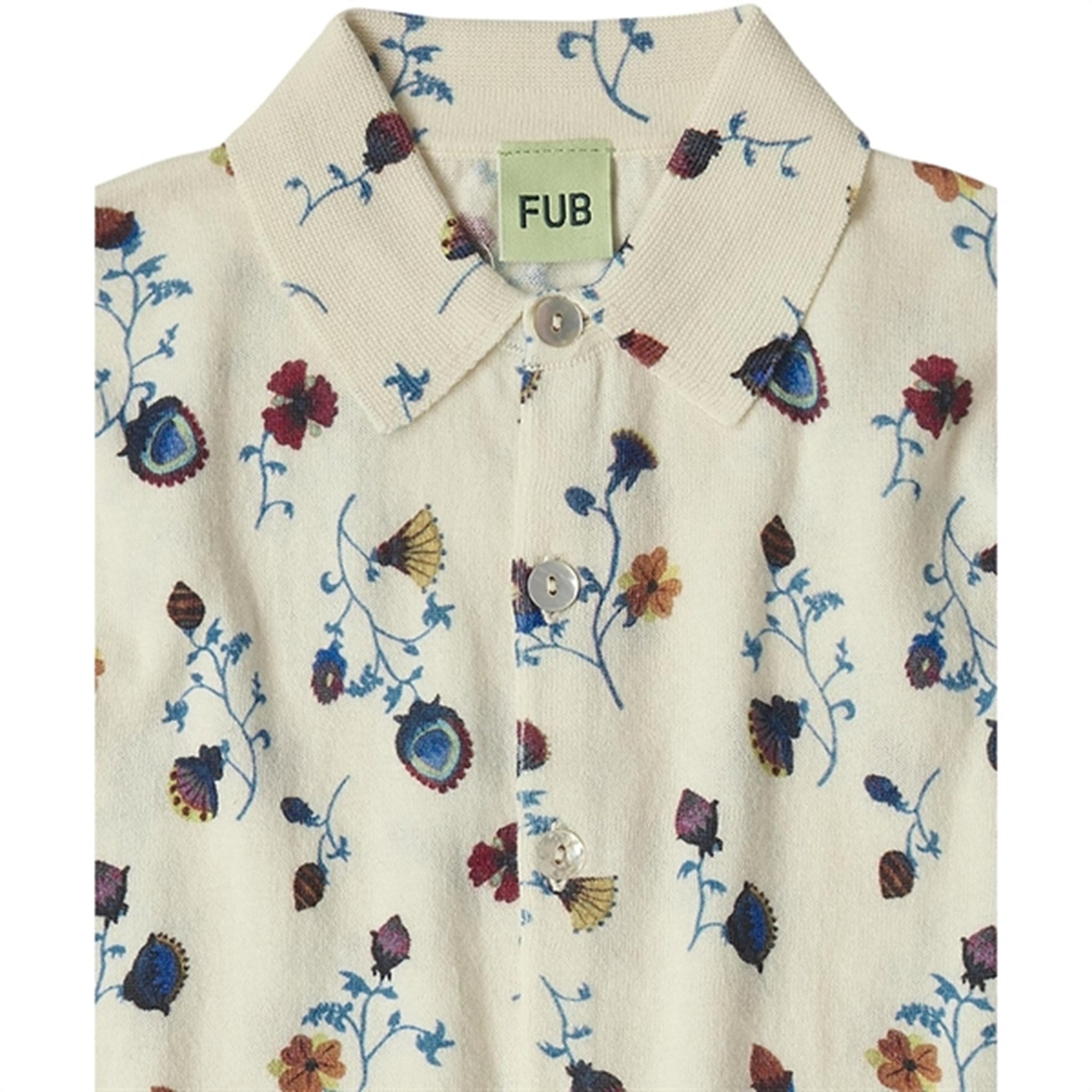 FUB Ecru/Flower Printed Skjorte 3