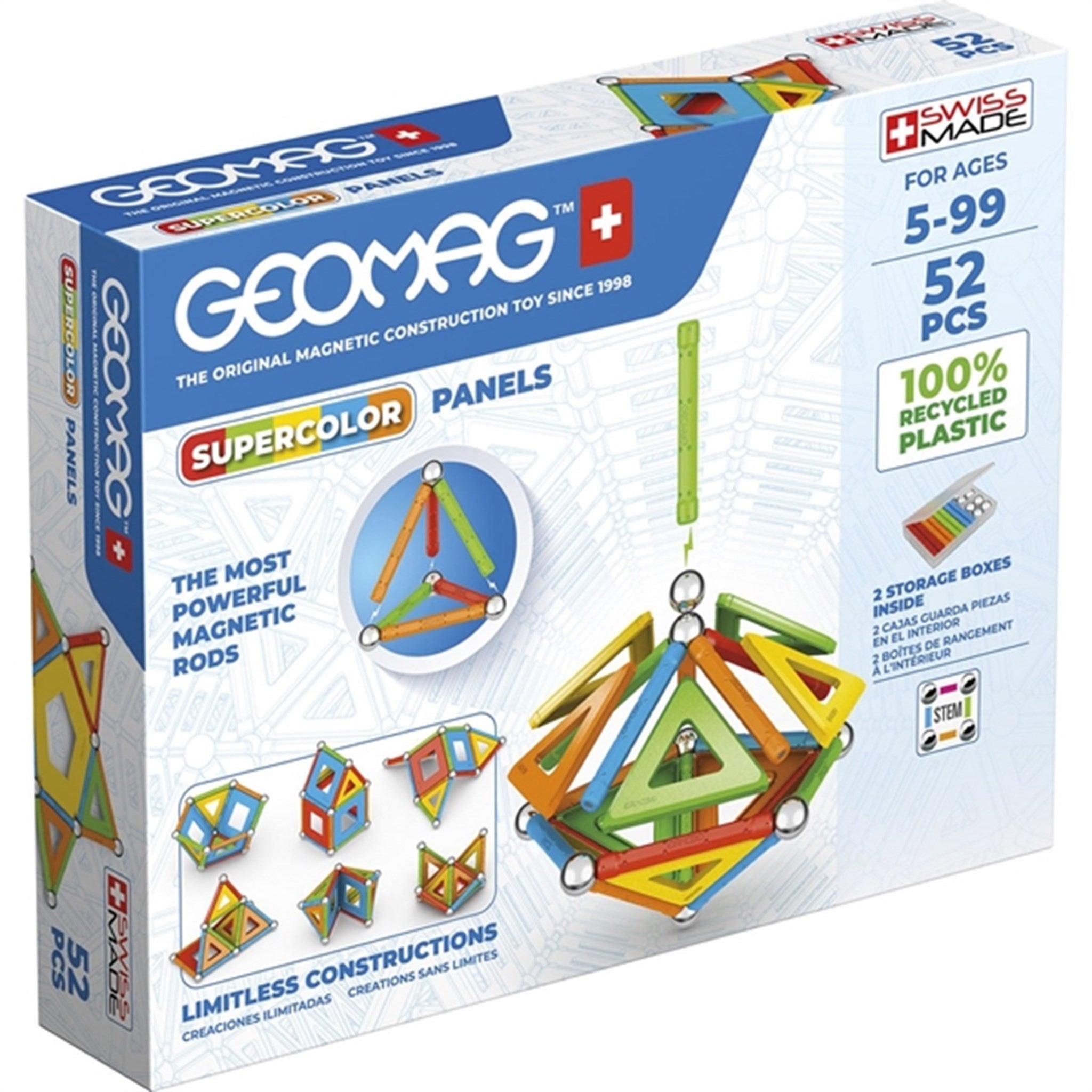 Geomag Supercolor Panels Recycled 52 stk