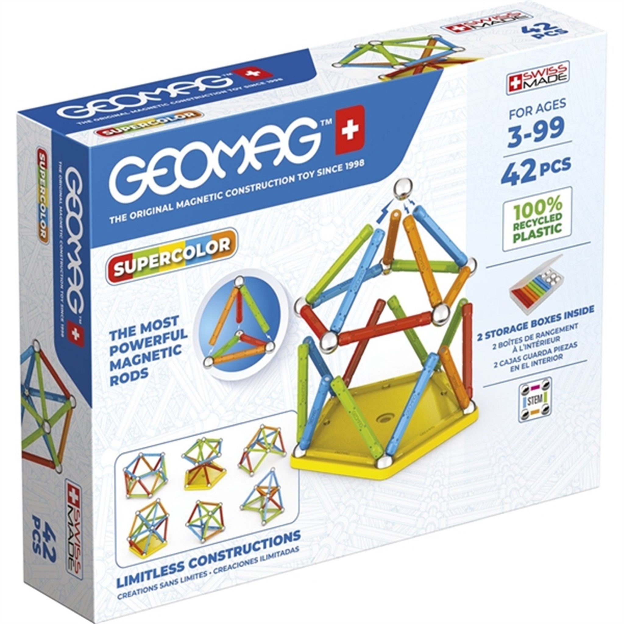 Geomag Supercolor Recycled 42 stk