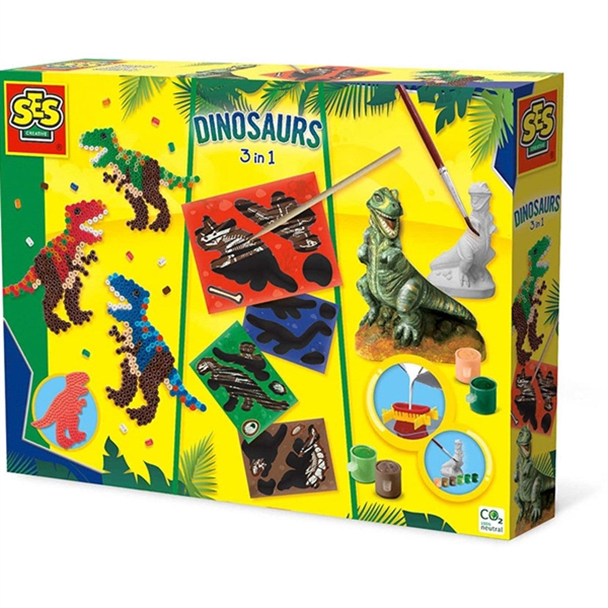 SES Creative Støb og mal - Dinosaurus 3-i-1