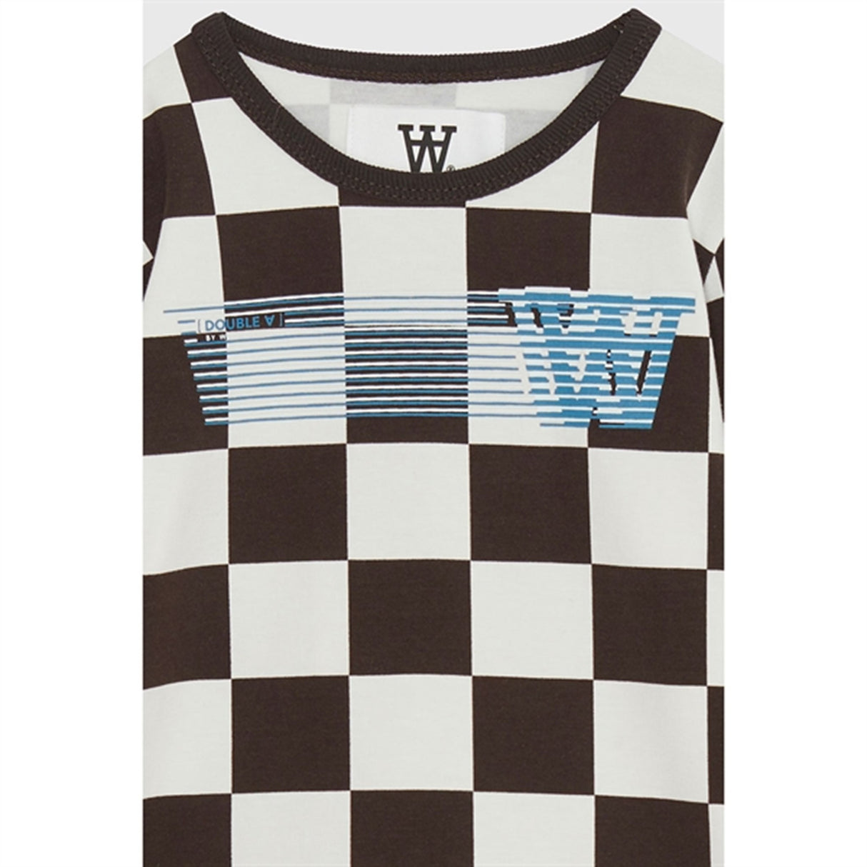 Wood Wood Off-White/Black Coffee Aop Kim Checkered Bluse