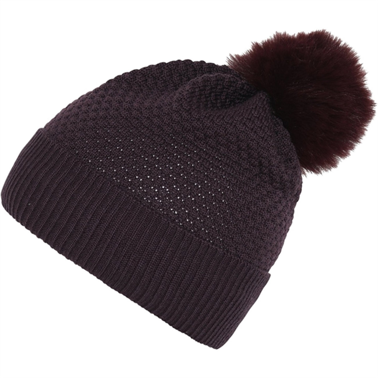 MP Danmark 97502 Oslo Uld Beanie - Fake Fur Plum Perfect