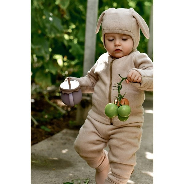 Mikk-Line Bomuld Fleece Jakke Warm Taupe