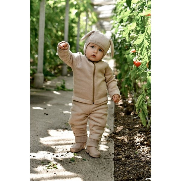 Mikk-Line Bomuld Fleece Jakke Warm Taupe