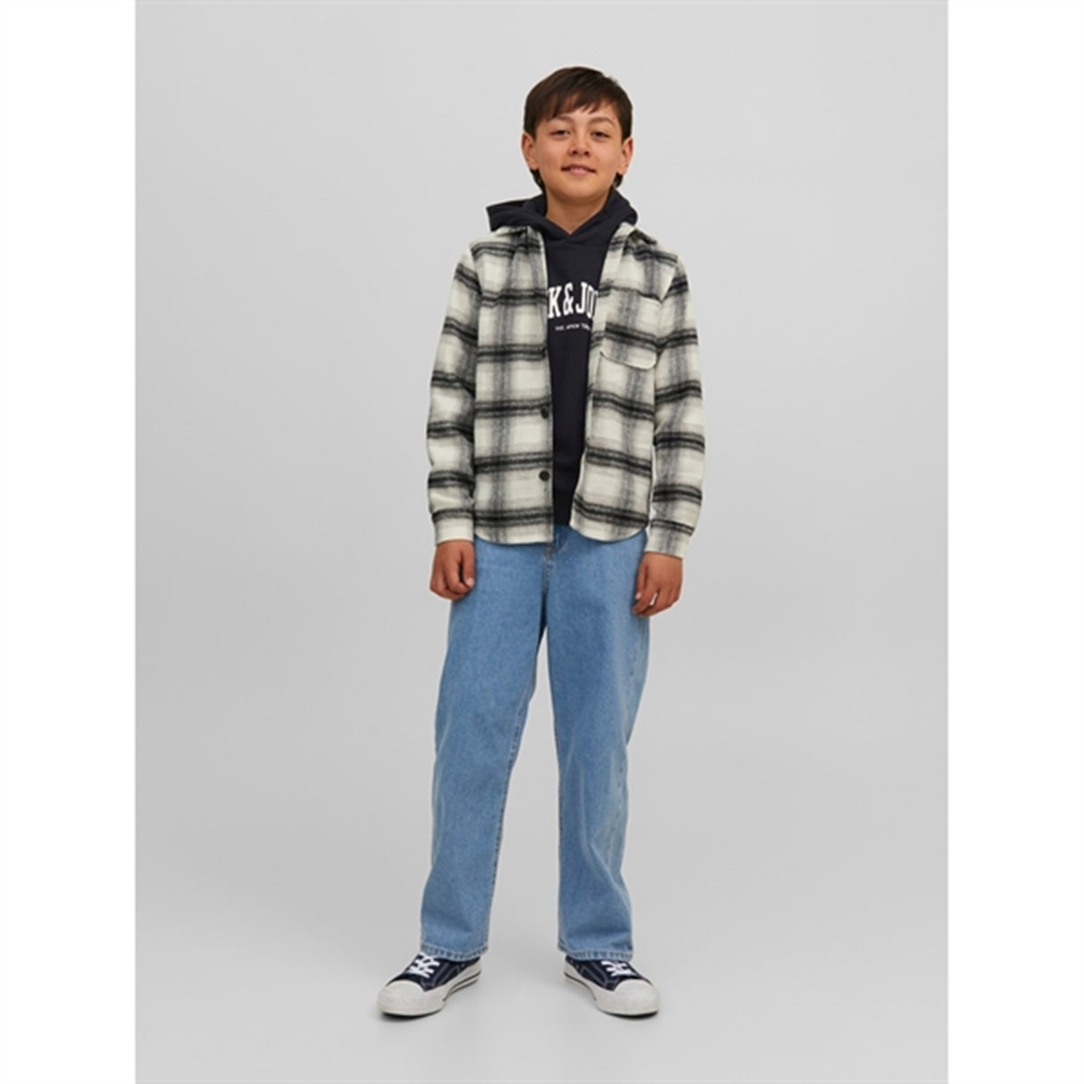 Jack & Jones Junior Black Josh Sweat Hoodie