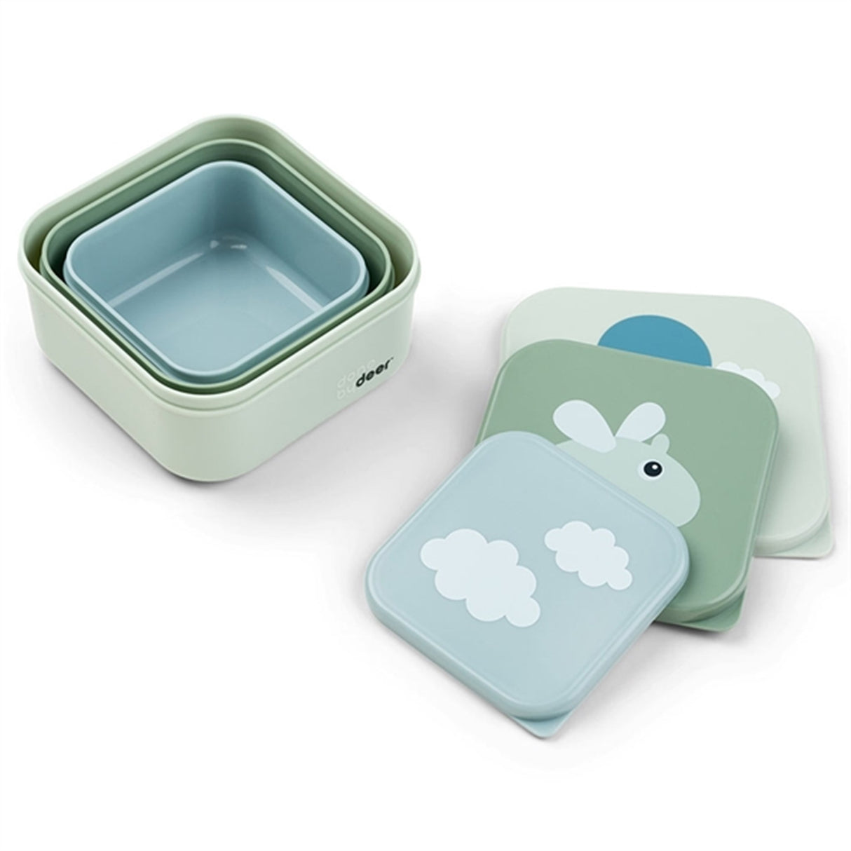 Done by Deer Snack Box Set 3-pak Happy Clouds Green