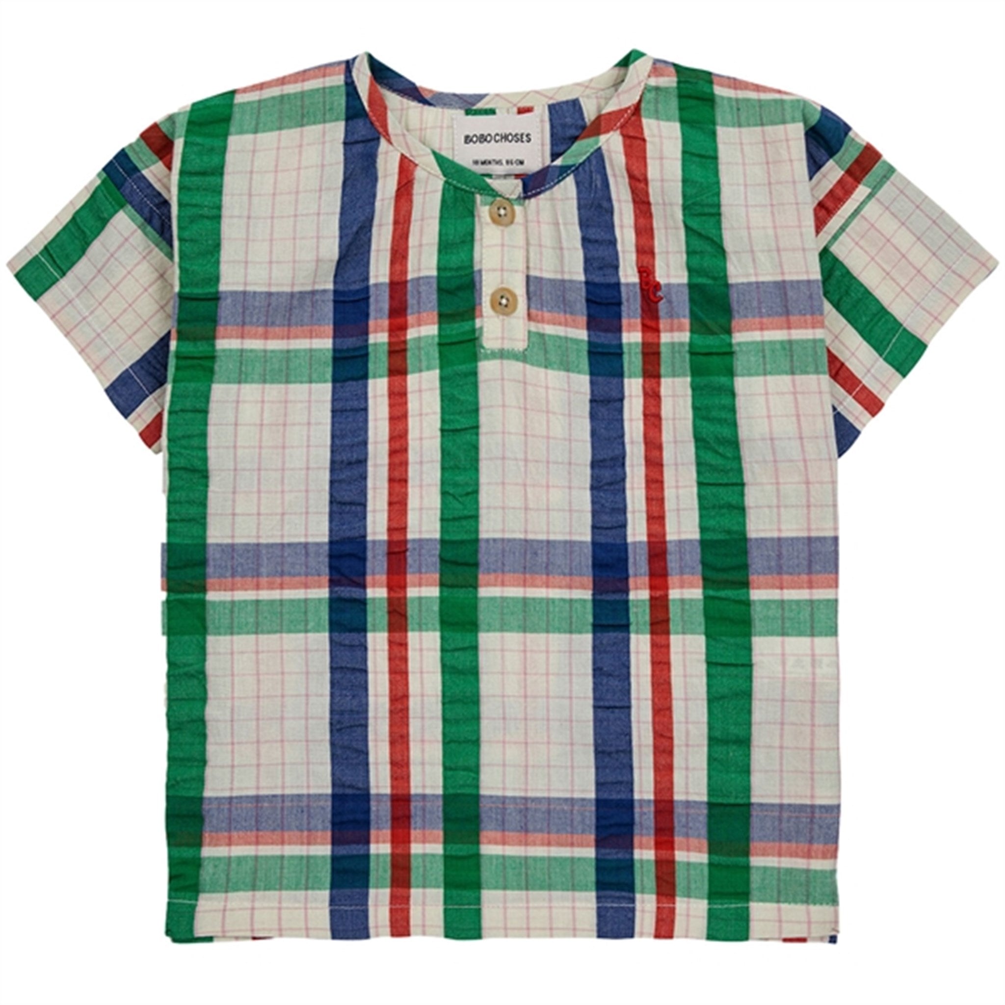 Bobo Choses Baby Madras Checks Woven Skjorte Short Sleeve Multicolor