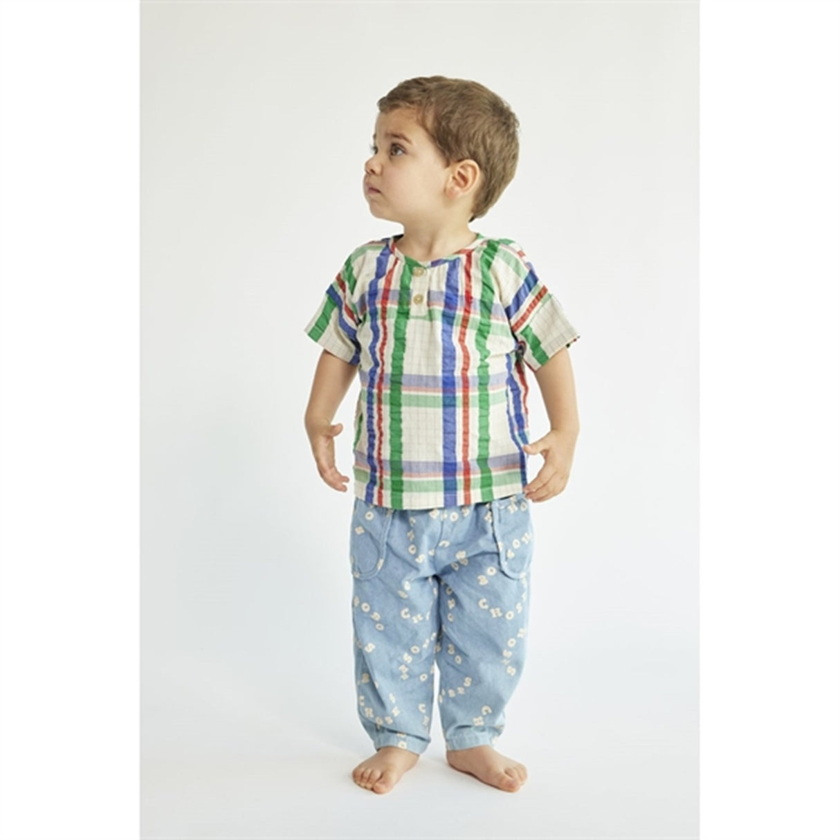Bobo Choses Baby Madras Checks Woven Skjorte Short Sleeve Multicolor