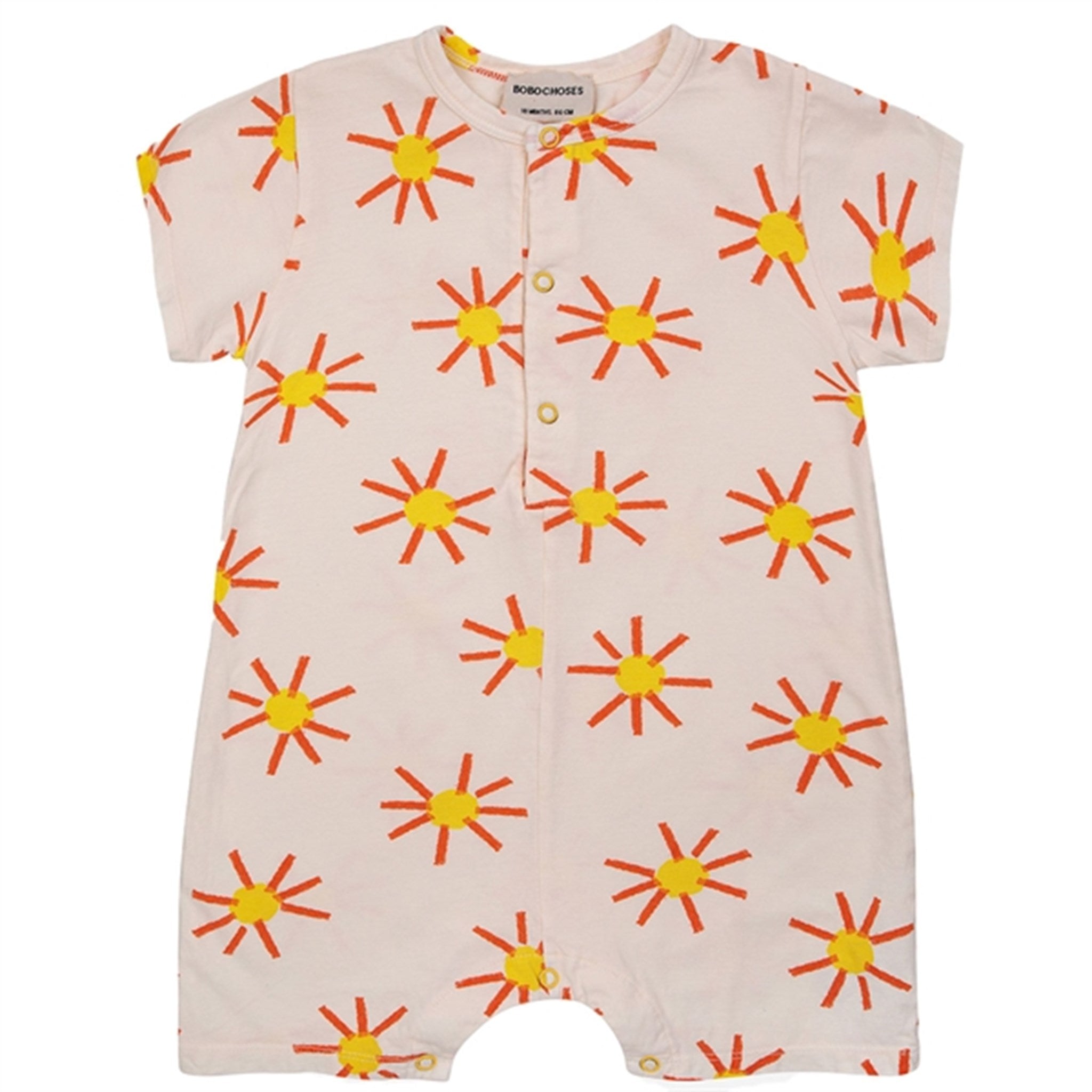 Bobo Choses Baby Sun All Over Playsuit Short Sleeve Offwhite